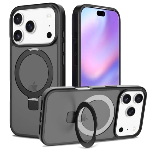 Image of Magnetic for iPhone 17 Pro Case, 6.3 inch, Compatible with MagSafe, Rugged Kickstand, Not-Yellowing Military-Grade Protection, Matte Black