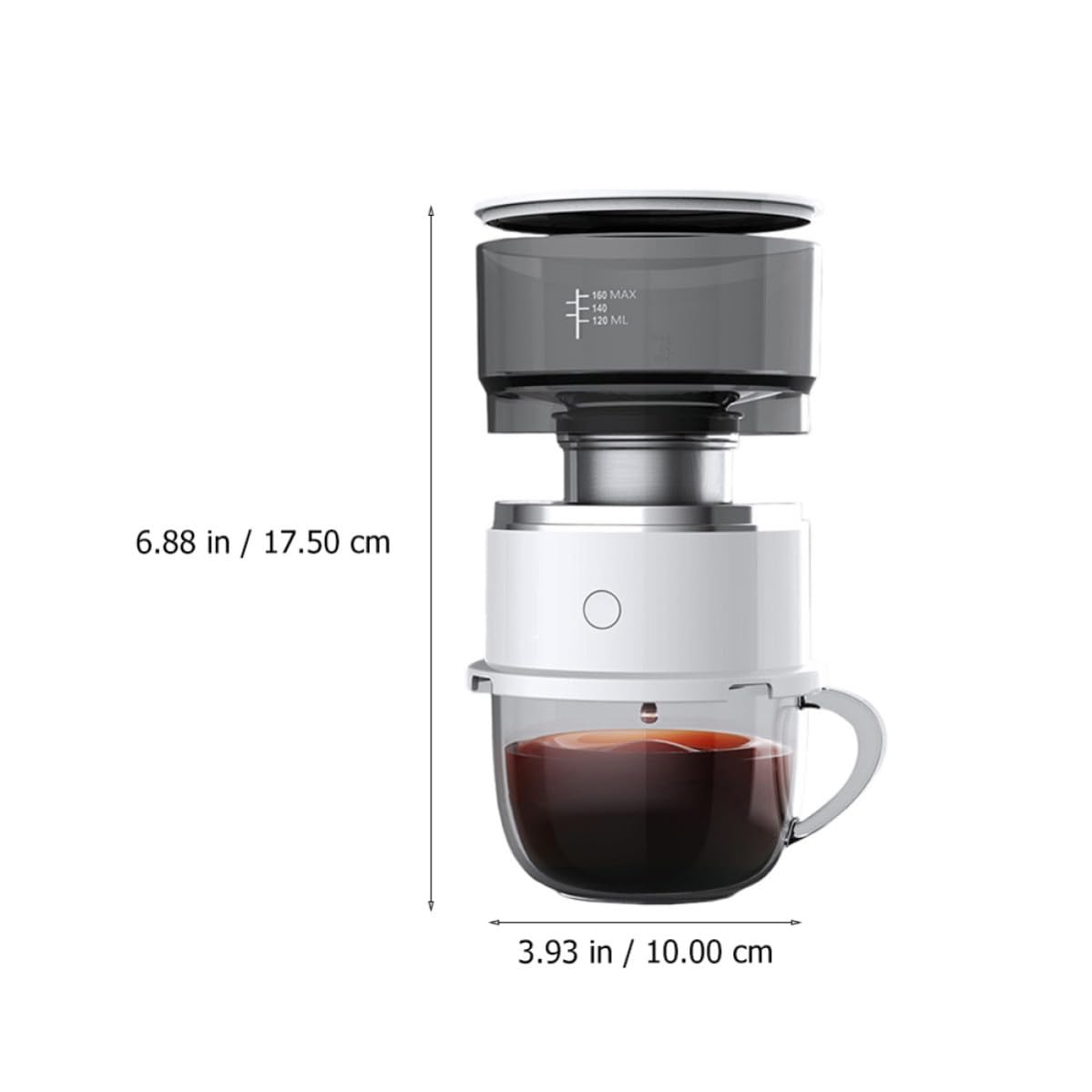 Macchina da Caffè Portatile per Uso Doppio Filtro a Maglia Fine, Capacità 160ml, Materiale Abs e Acciaio Inox, per Casa e Attività All'aperto Stili multipli