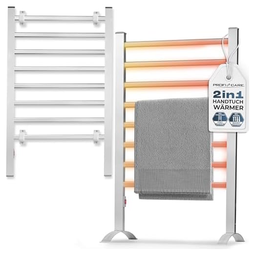 ProfiCare Calentador de Toallas eléctrico | Toallero y secador de baño | IP22 | Incl. Material de Montaje y Soportes | Toallero sin taladros | radiadores silenciosos | 1,5m Cable | PC EHW 3115