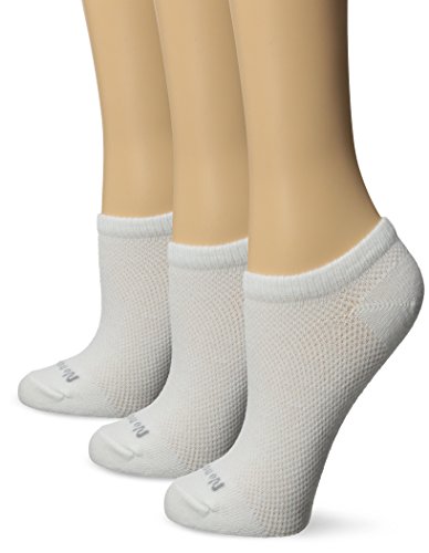 No Nonsense Women's Mesh No Show Liner Socks (One Size, Black, 3-Pack)