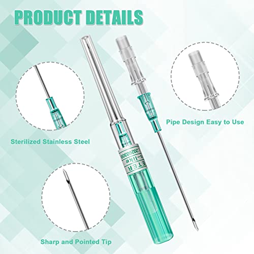 Catheter Needles - Autdor 5Pcs Piercing Needles 18 Gauge IV Catheter Needles Ear Nose Piercing Needles Stainless Steel Hollow Needles for Ear Nose Lip Tongue Belly Navel Nipple Cartilage Piercing Kit - Thumbnail 4