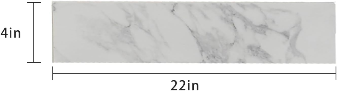 Geelife 22" X 4" Bathroom Sink Side Splash - Sintered Stone White - Engineered Marble Stone - Bathroom Vanity -