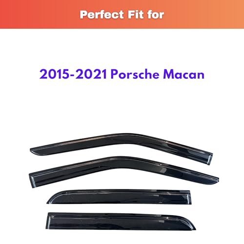 Image of KPY Rain Guards Fit for 2015-2021 Porsche Macan, Out-Channel Window Visors Vent Wind Deflectors 4PC, Car Accessories for 15-21 Macan