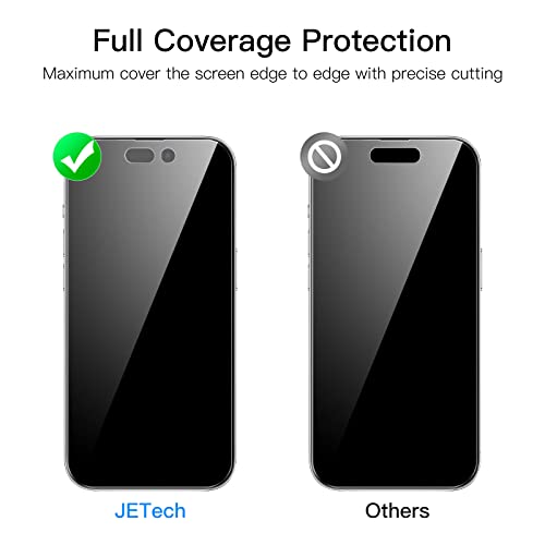 Image of JETech Privacy Screen Protector Guard for iPhone 14 Pro, 2-Pack