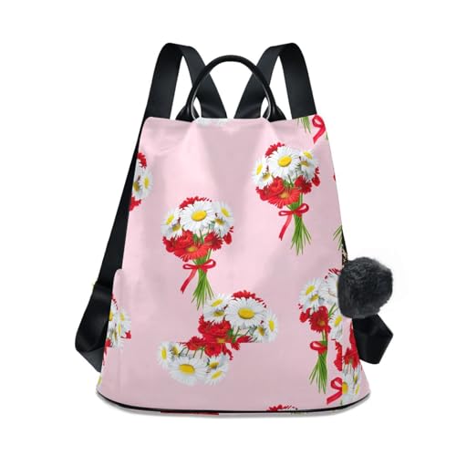 Sac à dos antivol femme à fleurs marguerites imperméable et multipoche pour le quotidien
