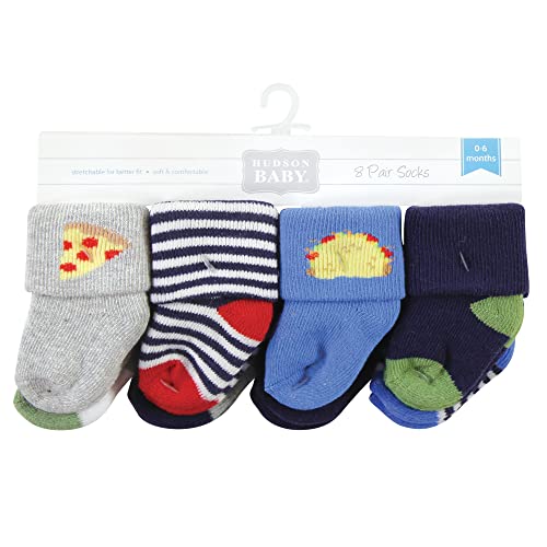 Image of Hudson Baby Baby 8-pack Cotton Rich Newborn and Terry Socks