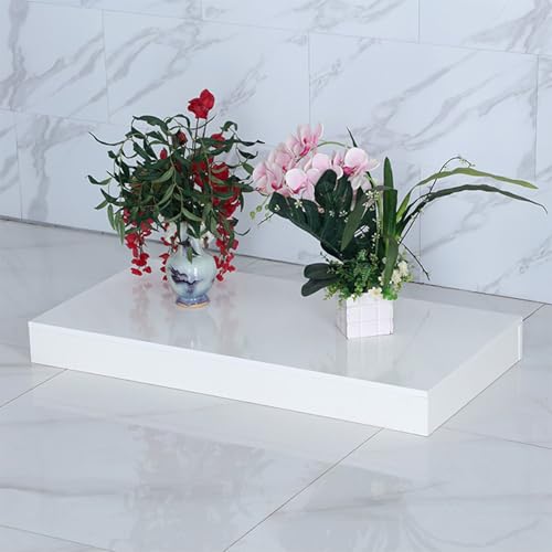 Socle d'affichage rectangulaire blanc 50 cm pour figurines et bijoux