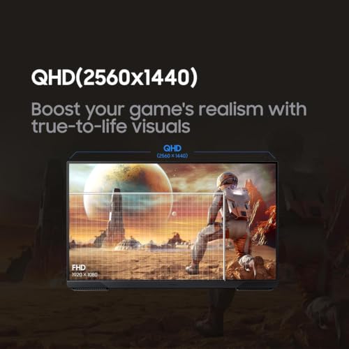 Image of Samsung 27 inch Odyssey G5 QHD Gaming Monitor | 180Hz 1ms, FreeSync, HDR10, Black Equalizer, Virtual Aim Point, Auto Source Switch, Height /Tilt /Pivot Stand (Flat)