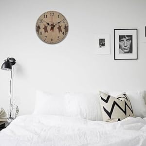   Brown-Vintage-Rusty-Stars-Primitive-Country-Silent-Wall-Clock-Vintage-Rustic-Decoration-Round-Wall-Clock-for-Bedroom-Bathroom-Living-Room-Home-Office98in
