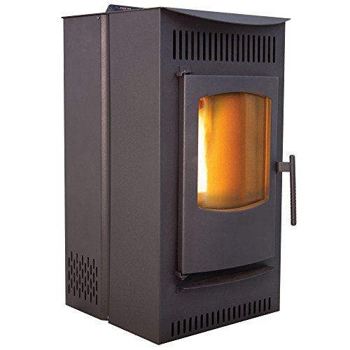 Castle 41278 Serenity Pellet Stove, 1,500 square ft. Heating Capability, Smart Controller Features Manual, Weekly, Thermostat and Eco Operating Modes, 40lb Hopper Capacity, Easy Clean Design, Black