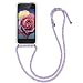 Produktbild kwmobile Necklace Case kompatibel mit Apple iPhone SE (1.Gen 2016) / 5 / 5S - Hülle Silikon mit Handykette - Band Handyhülle Transparent Hellblau Mauve