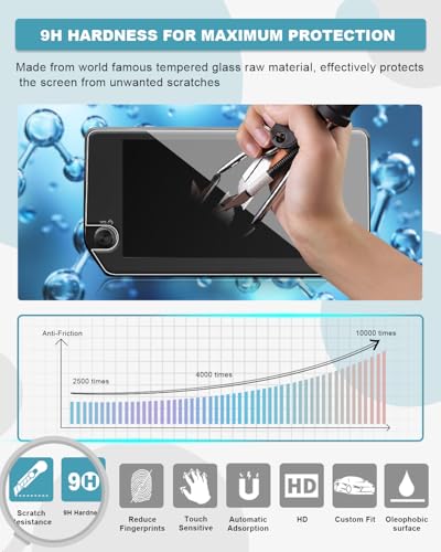 Image of CDEFG for 2023 2024 2025 RAV4 Screen Protector for Toyota RAV4 (Limited /TRD Off-Road /XSE /Adventure /XLE Premium) Hybrid Accessories 10.5-inch Touch Screen, Tempered Glass 9H Hardness HD Clear