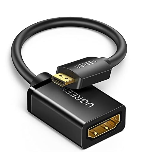 UGREEN Cavo Micro HDMI Maschio a HDMI Femmina 4K 3D Adattatore Micro HDMI a HDMI Supporta ARC Ethernet Compatibile Fotocamere Videocamera Cámara TV PC Laptop, 22CM