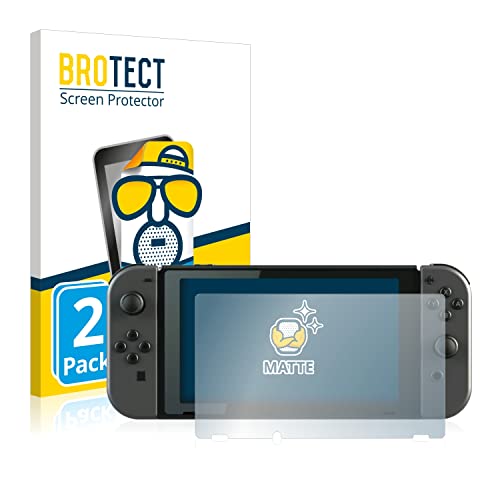 BROTECT 2X Entspiegelungs-Schutzfolie kompatibel mit Nintendo Switch Displayschutz-Folie Matt, Anti-Reflex, Anti-Fingerprint Cover