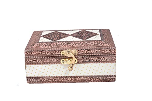 Maruti Export Handicraft Jewellery Box, Wedding Gift Box, Meenakari Wooden Box, Vanity Box. Jewellery, Bangle, Earrings, Necklace, Watch Storage Box (4 * 6 Inch)
