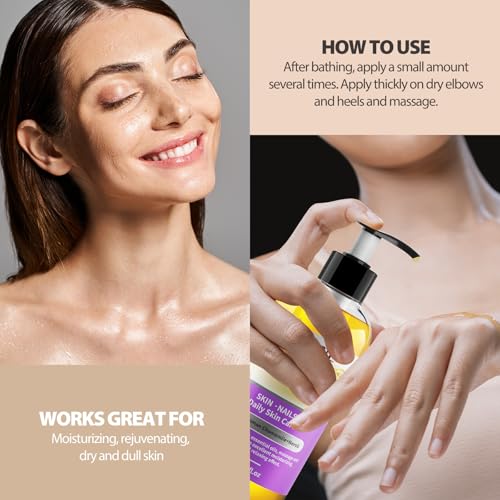 Image of PHATOIL Lavender Body Oil with Pump, 260 ml (8.8 fl.oz) Premium Quality Massage Oil, Versatile Skin Care Hair Care, Blends of Natural Plant Oils and Essential Oils, Body Oils for Women and Men