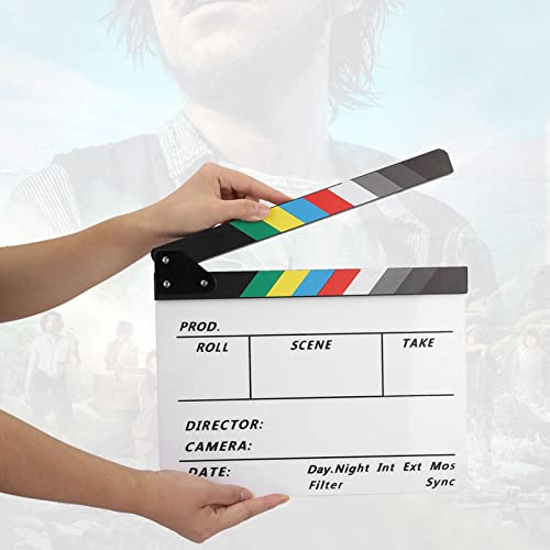 Claqueta de director acrílica blanca de 3mm con rotulador para cine y TV