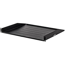 NavePoint Cantilever Server Shelf Vented Shelves Rack Mount 19 Inch 1U Black 14 Inches 350mm deep