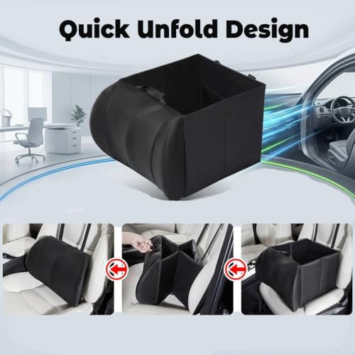 QianyiTrCoy Lumbar Support Seat Organizer Front Seat, Non-Slip Tuck Tube Car Front Seat Storage Organizer, Quick Unfold Design Car Accessories Long drive essential — view 3