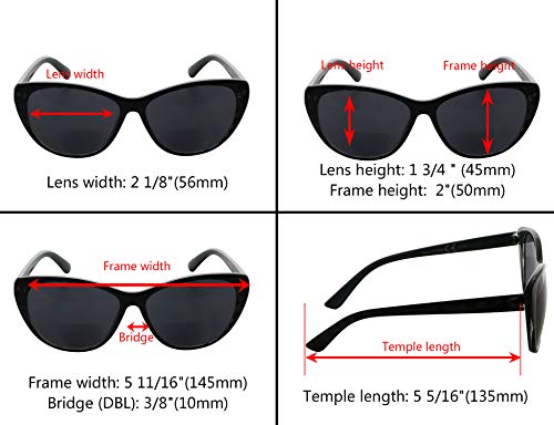 Image of Eyekepper Cat-Eye Style Womens Bifocal Sunglasses - Beige /Tortoise +1.00