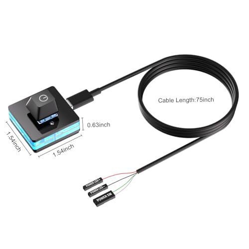 Image of PC Power Button, Desktop External PC Power Supply Switch for Computer Motherboard