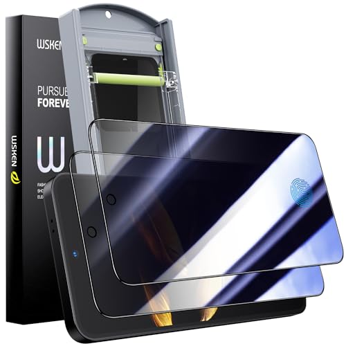 WSKEN for Samsung Galaxy S24 Plus/S24+ (6.7 Inch) Privacy Screen Protector Tempered Glass [24 Anti-Spy] [Zero Bubble] [Auto Dust-Remove] [Support Fingerprint Unlock] Anti Glare HD 9H - 2 Pack