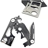 2 Multi-tools for Men, Credit Card Tool Wallet Multitool and Small Folding Multi-Purpose Tool/Knife, with Bottle Opener, Screwdriver Wrench for Bike, Keychain Clip/hole, for Kitchen, Camping, Hiking
