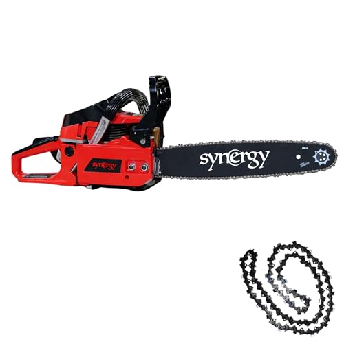 Synergy Motosierra Gasolina 65cc 3,9CV + Cadena – Espada 50cm – Motor 2 Tiempos de Alto Rendimiento – Sistema Easy Start, Antivibración Silent Blocks y Lubricación Automática