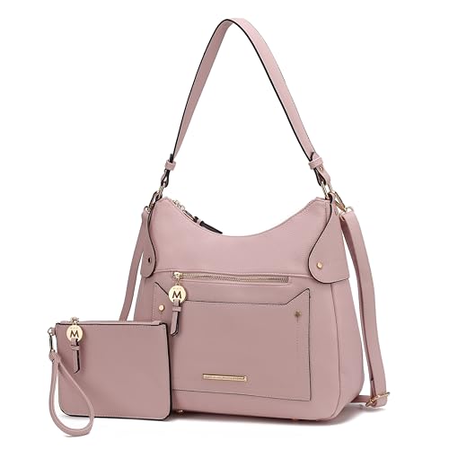 Bolso de hombro MKF Collection para mujer y bolsa de muñeca, juego de bolso de mano de cuero vegano, bolso tote con asa superior por Mia k miniatura 1