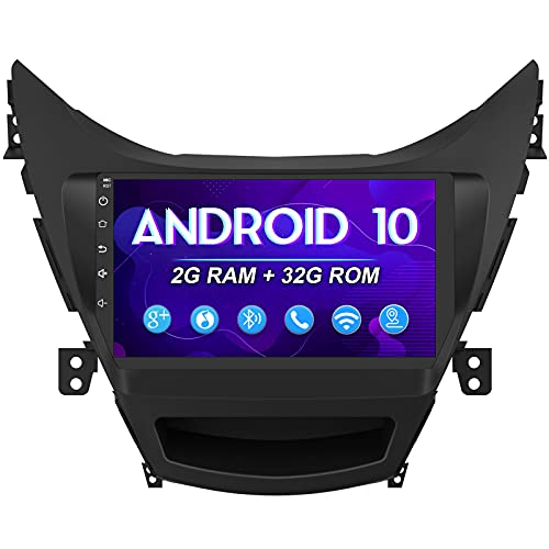 j Junsun for Hyundai Elantra Radio 2011 2012 2013 Android 10 Car Stereo Multimedia Player Head Unit WiFi GPS Navigation Bluetooth Steering Wheel Control Support Carplay iOS/Android