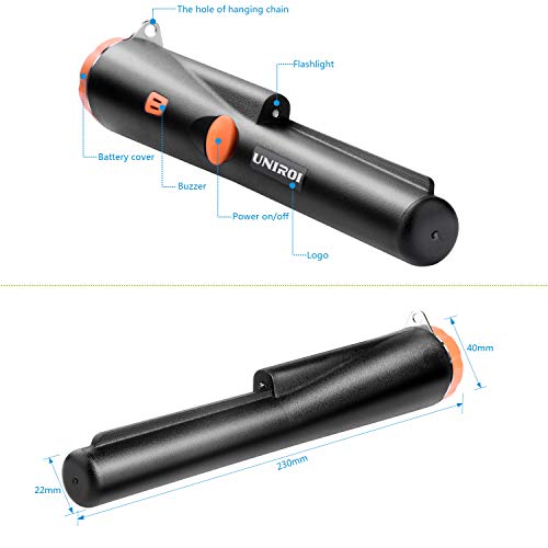 UNIROI PinPointer Metal Detector with Waterproof Case, Metal Detector with 9V Battery, Buzzer Vibration LED Indicator Automatic Tuning (New Version)
