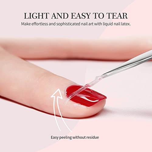 Saviland Liquid Latex For Nails, 30Ml Latex Nail Polish Barrier Peel Off - Latex Tape Peel Off For Nails Cuticle Guard Skin Barrier Protector Nail Latex With Tweezers For Home Diy Nail Art Salon #TOP3