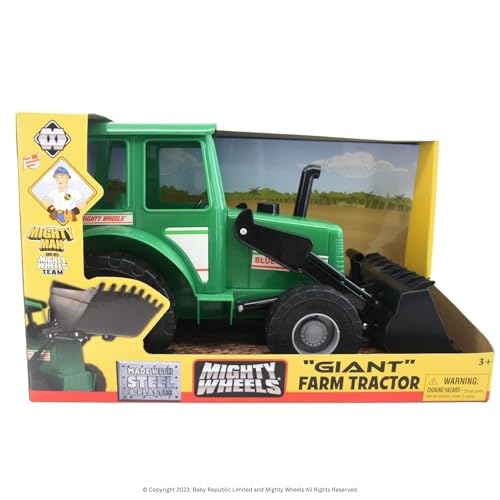 Mighty Wheels Steel Green Tractor Toy 16\" - Large Free-whee