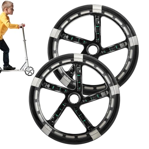 Neumático Para Patinete Eléctrico, 2 Ruedas Para Monopatines Eléctricos, Ruedas De Scooter PU Brillantes 20 Cm Para Ciudad, Campus, Montaña Y Playa Con Terreno Urbano Y De Playa