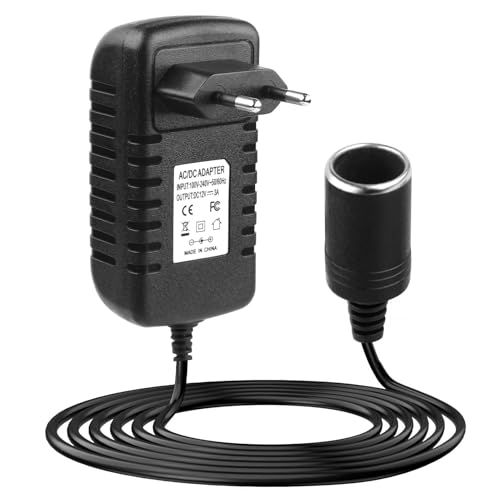 Convertidor de Corriente 12V 3A, 36WTransformador CA a CC con Encendidor de Cigarrillo de Coche Convertidor Adaptador AC/DC para Encendedor de Coche Sistema de Navegación