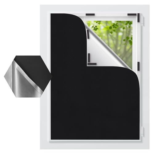 Estores Enrollables Sin Taladrar 145 × 100cm, Estor Sin Taladrar 420D Oxford 100% Opaco, Estores Opacos Lámina de Oscurecimiento Portátil para Dormitorio Caravana Ventanas