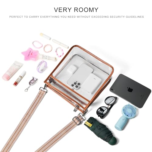 Image of Bluome Clear Bag for Stadium Events 12x12x6, Clear Purses Stadium Bag Crossbody Purses for Concerts Football Games Travel