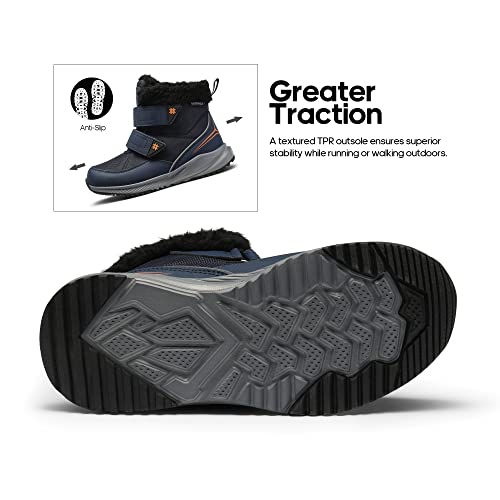Nortiv 8 Kids Winter Boots Waterproof Hiking Boys Girls Snow Boots Warm Fur Lined Slip Resistant Cold Weather Outdoor Shoes Snsb222K Navy Blue 2 Little Kid #TOP3