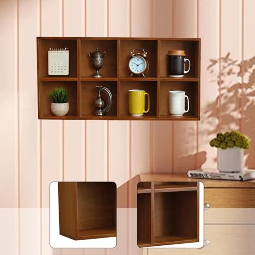 Étagère murale en bois à 8 cubes pour objets de collection et tasses - 6