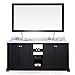 ARIEL C073D-BLK Westwood 73" Solid Wood Double Sink Bathroom Vanity Set In Black with White Carrara Marble Countertop