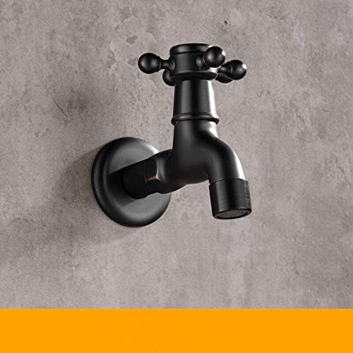 Brass Black Faucet Bathroom Washing Machine Faucet Mop Taps Toilet Corner Faucet Tap Garden Outdoor Mixer Double Using(ZT001B)