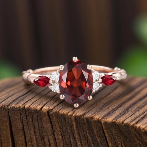 10k 14k 18k Gold Ruby Diamond Engagement Rings for Women Vintage ring Unique Nature Inspired Leaf Ring Red stone Gifts3