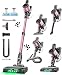 SUXIANGVAC Akku Staubsauger 45000Pa/500W/45Min, Staubsauger Kabellos Laufzeit mit LED Display und Anti Tangle Bürste, 73cm Ausziehbarer Schlauch für Hartböden Teppiche Tierhaare,Rosa