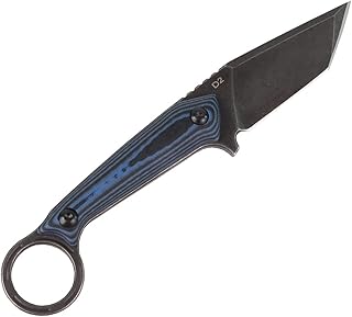 MASALONG kni211 Fixed-Blade outdoor camping tactical small straight knife D2 steel comfortable handle (black) - MASALONG