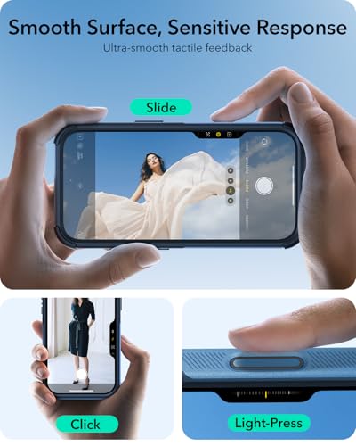 Image of ESR for iPhone 16 Plus Phone Case with Stand, 23ft Military-Grade Drop Protection with Camera Control, Shock-Absorbing Rugged Cover, Compatible with MagSafe Accessories, Cyber Series, Light Blue