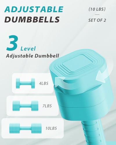 Image of Ragebby Adjustable Dumbbell Set of 2, Weights for Men and Women at Home, Anti-slip Handle, 3 in 1 Free Weights Dumbbells Set, 2lb /3lb /5lb /10lb /15lb /20lb for Pilates, Yoga, Strength Training