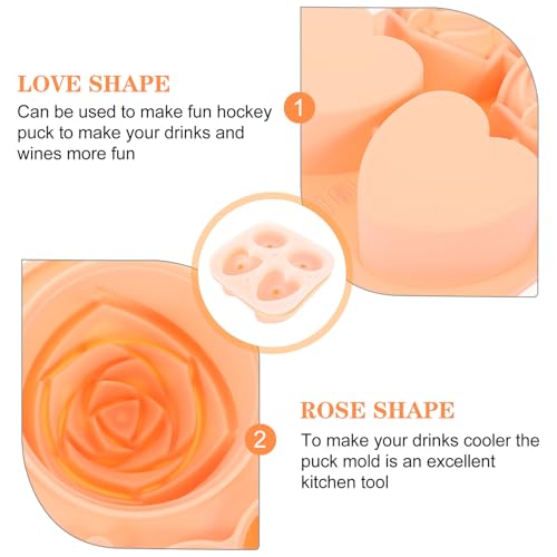 Molde de silicona para cubos de hielo formas rosa y corazón miniatura 2