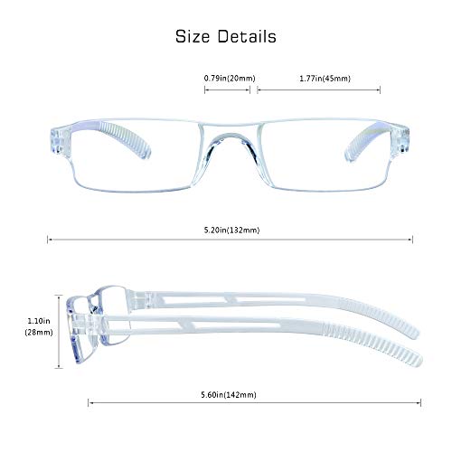 Image of VisionGlobal 8 Pairs Reading Glasses, Blue Light Blocking Glasses, Computer Reading Glasses for Women and Men, Fashion Square Eyewear Frame (4brown+4clear,+3.25 Magnification)