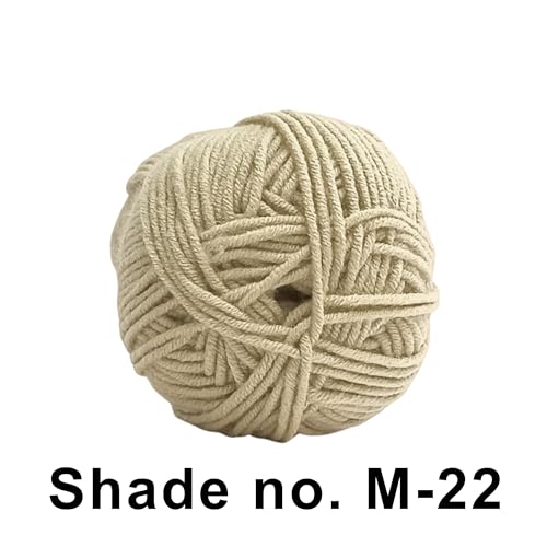 Image of VCR 4ply Light Biscuit Yarn, 100 Grams Hank, 190 Meters Length, Acrylic Ball for Crochet and Knitting, Soft Crosia Threads, Pack of 1 Yarn, Suitable for DIY Crafts