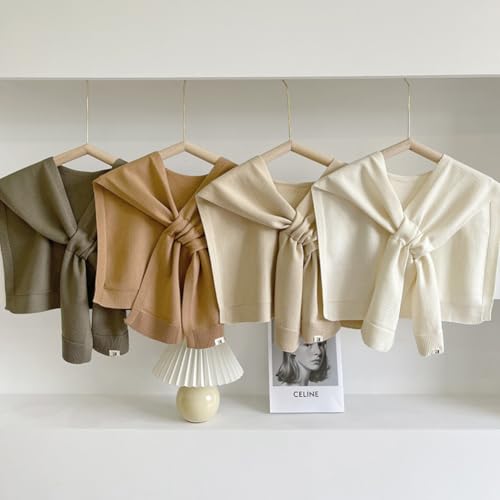 Women's Fashion Sweater Knitted Shawl Knitted Knotted, Shawls Scarf for Women Casual,Travel Cape Wrap Poncho2